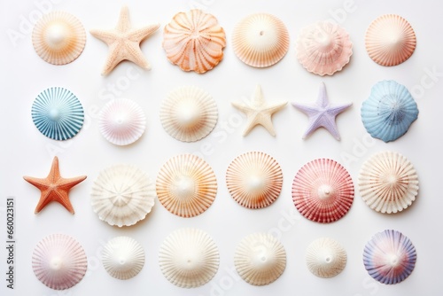 gradient collection of seashells representing variety