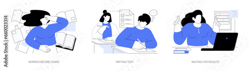 College exams isolated cartoon vector illustrations se