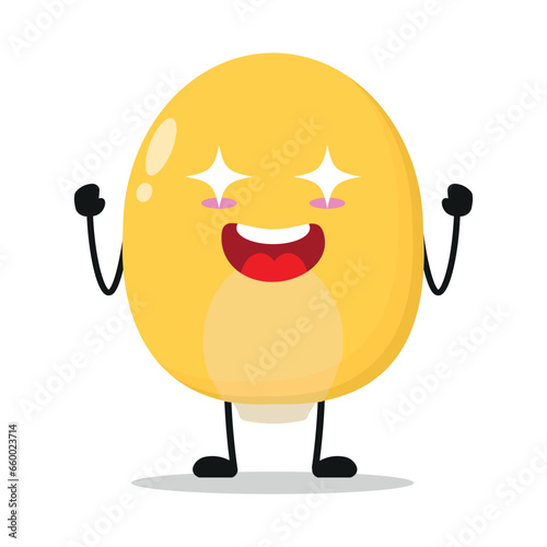 Cute excited corn kernel character. Funny electrifying vegetable cartoon emoticon in flat style. closet vector illustration