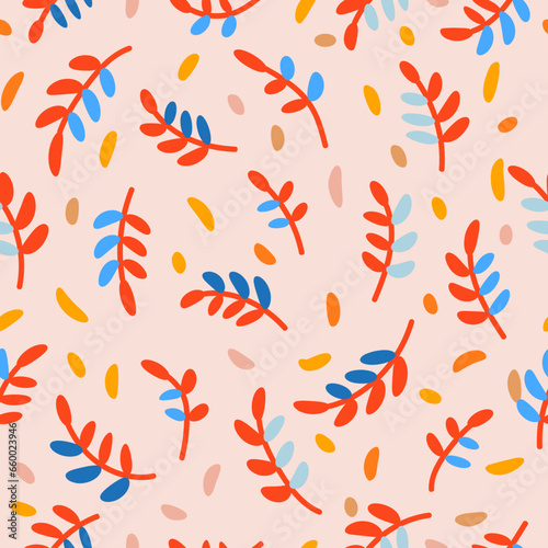 seamless pattern background with autumn branches