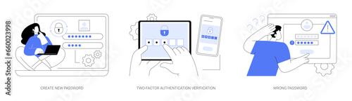 Password management isolated cartoon vector illustrations se