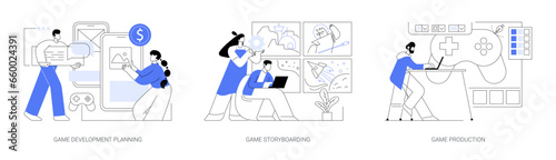 Game development process isolated cartoon vector illustrations se