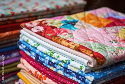 close-up of neatly stacked quilting squares © Alfazet Chronicles