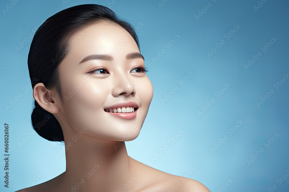 Woman with beauty face touching healthy facial skin portrait Woman with beauty face touching healthy facial skin portrait