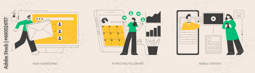 Internet promotion abstract concept vector illustrations.