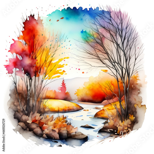 Jesienny krajobraz ilustracja