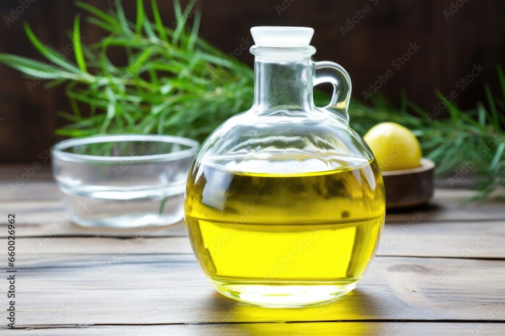 a jug of distilled water with essential oils a jug of distilled water with essential oils