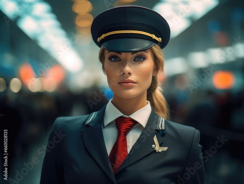 professional young hot stewardess