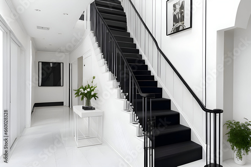 modern white and black entryway 