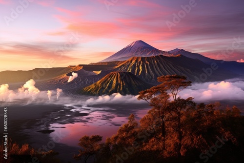 scenic view of mount bromo during sunset