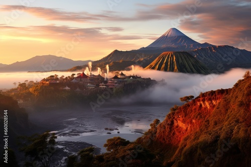 scenic view of mount bromo during sunset