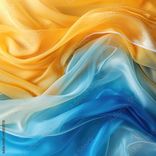 Yellow and blue silk background - generative ai