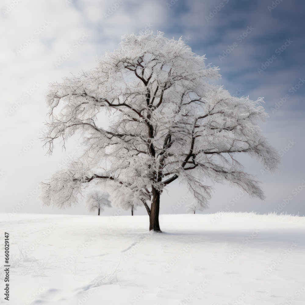 Fototapeta premium single tree in winter