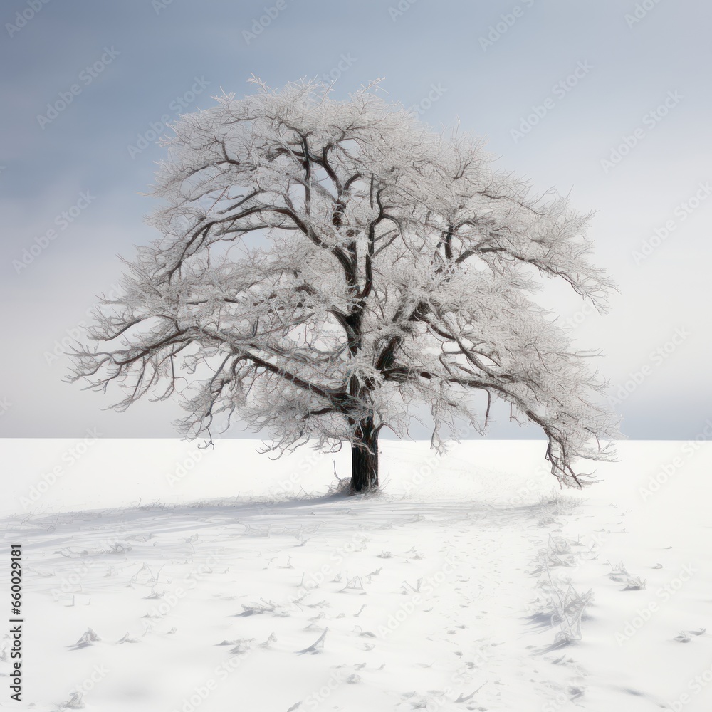Fototapeta premium single tree in winter