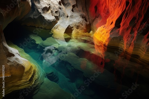 water and rocks in a cave abstract detail background