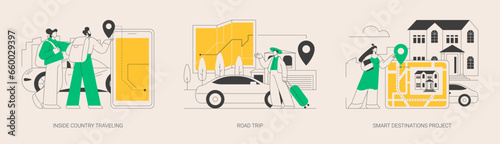 Local tourism abstract concept vector illustrations.