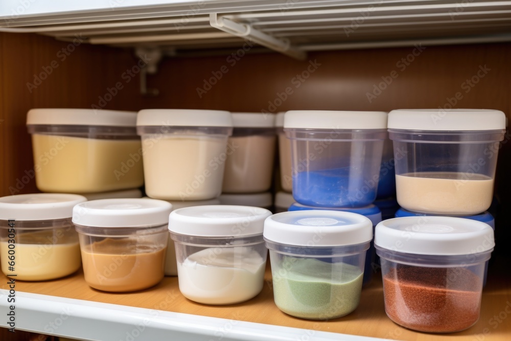 Fototapeta premium baking supplies stored in airtight containers
