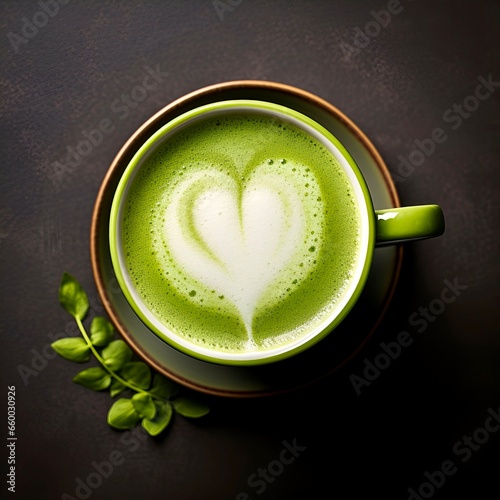 cup of matcha latte coffee 