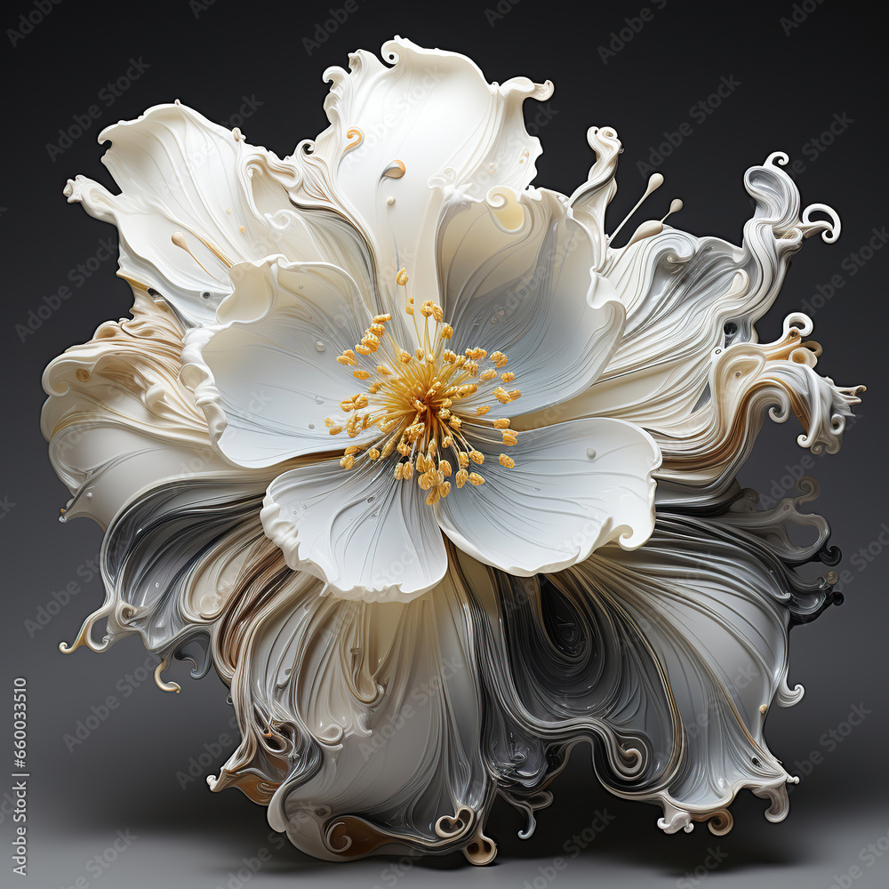 Artistic Representation of a Porcelain-like Flower