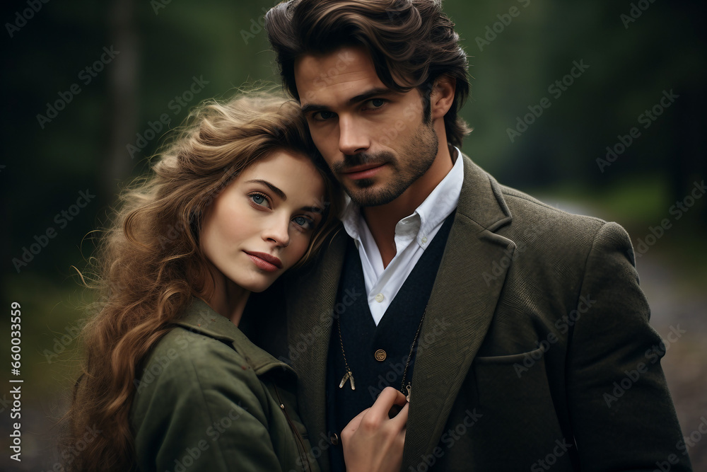 Heartwarming couple embracing in a beautiful setting Heartwarming couple embracing in a beautiful setting