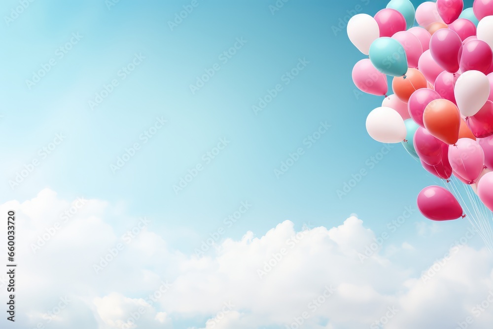 Colorful balloons in the sky - generative ai