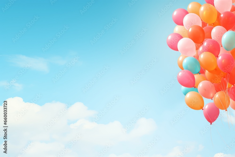 Colorful balloons in the sky - generative ai