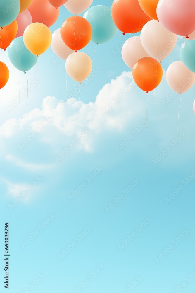 Colorful balloons in the sky - generative ai