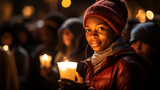 Candle of Peace: Heartfelt Close-up of a Peace Activist Lighting a Vigil Candle