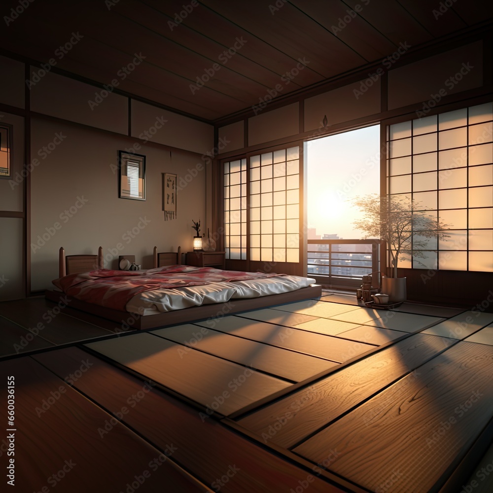 Bedroom and relaxation aesthetics. Created by AI.