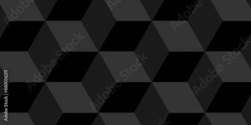 Abstact Black cube triangle geometric square seamless background. Seamless blockchain technology pattern. Vector illustration pattern with blocks. Abstract geometric design print of cubes pattern.