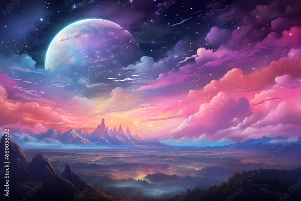 Abstract starlight and pink and purple clouds stardust, blink, background, presentation, star, concept, magazine, powerpoint, website, marketing Abstract starlight and pink and purple clouds stardust, blink, background, presentation, star, concept, magazine, powerpoint, website, marketing