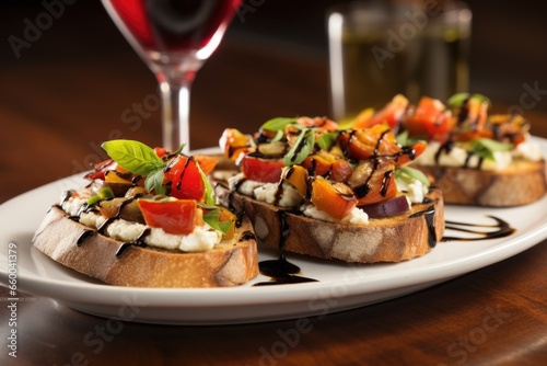 bruschetta with goat cheese and grilled vegetables