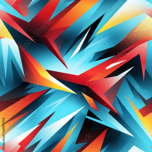 Wallpaper Mural chaotic bright multicolored graphic seamless pattern Torontodigital.ca