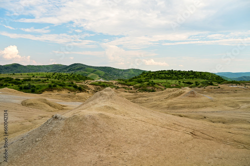 Landscape at active mud volcanoes of Berca  Vulcanii noroiosi near Berca  Buzau  Wallachia  Romania