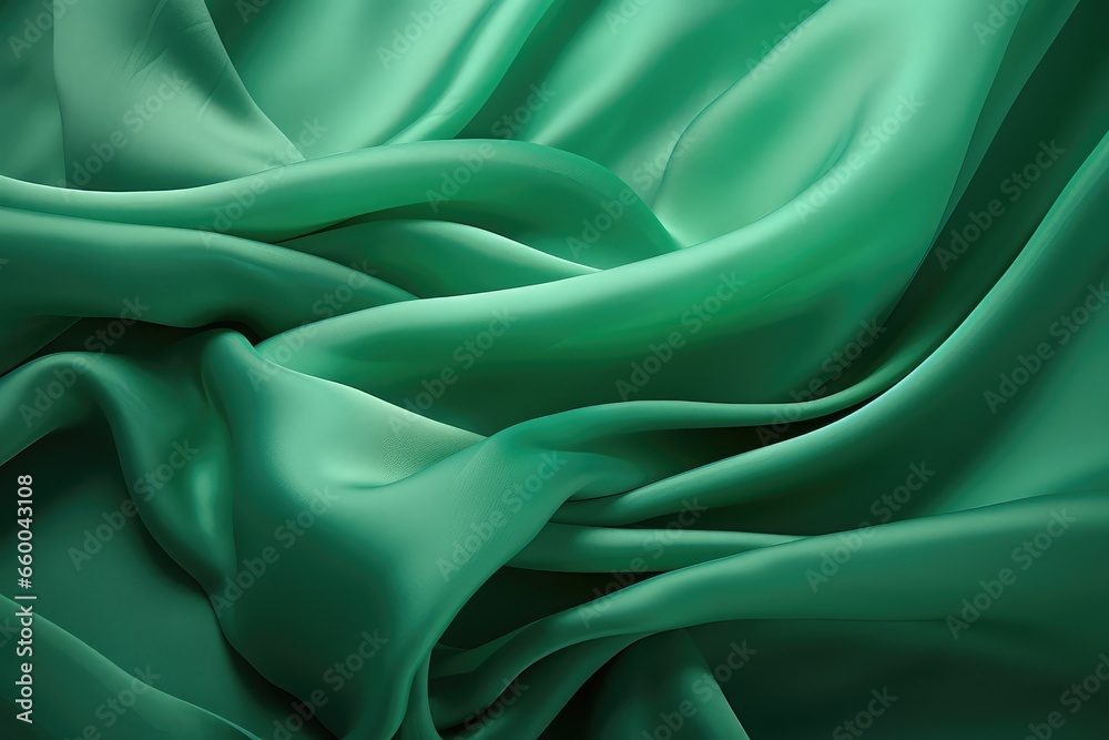 Green silk background - generative ai Green silk background - generative ai