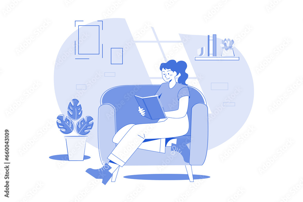Girl Reading A Novel During Quarantine Girl Reading A Novel During Quarantine
