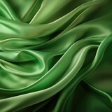 Green silk background - generative ai