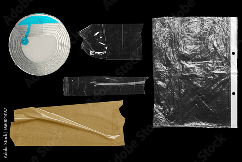 resources plastic tape and sticker with background black