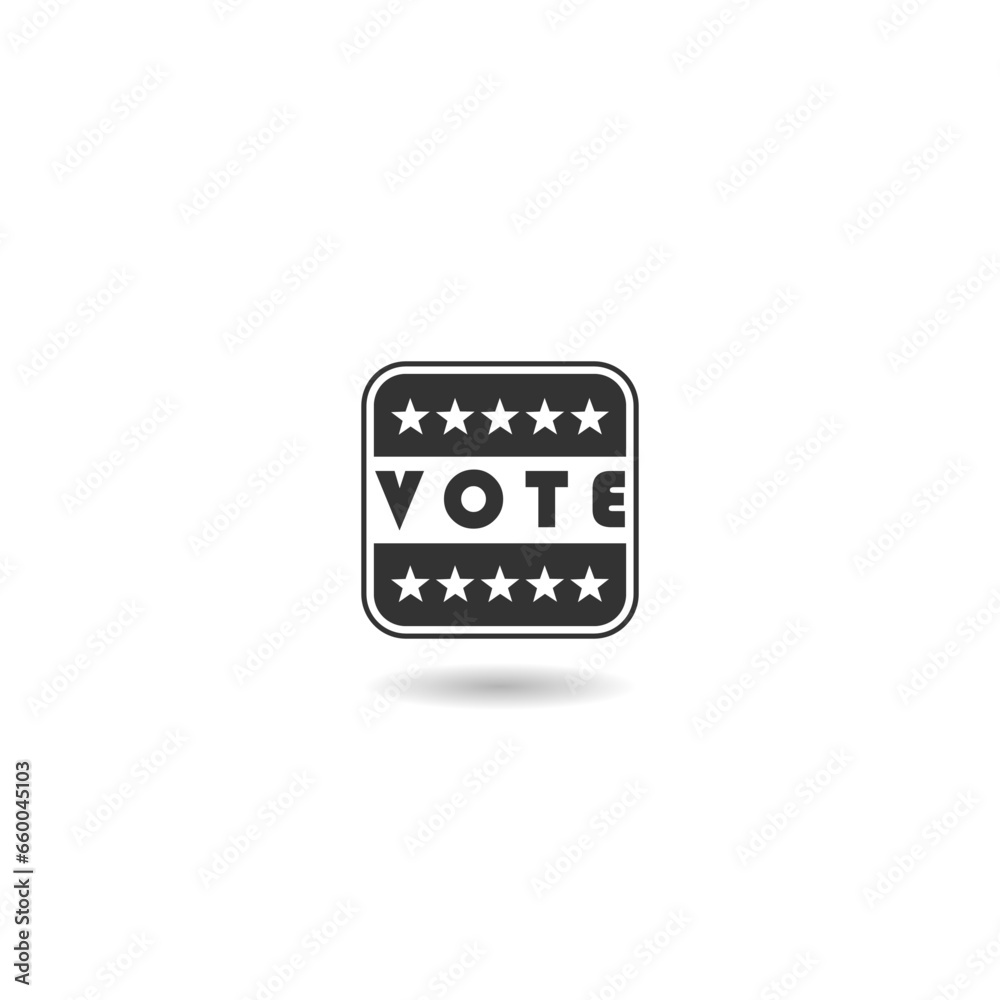 Vote on election day icon with shadow Vote on election day icon with shadow