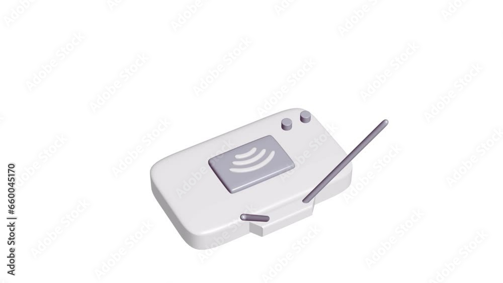 Modem Router with the antenna high speed wireless wifi internet. 4K FullHD and HD render footage animation on white Modem Router with the antenna high speed wireless wifi internet. 4K FullHD and HD render footage animation on white