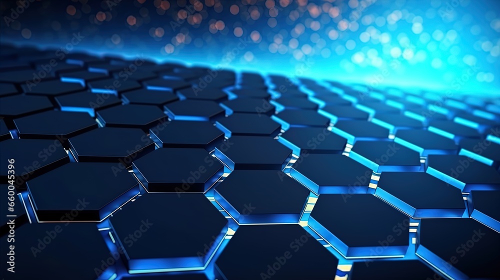 Naklejka premium Abstract technological hexagonal background digital Technology Network Background Illustration Futuristic point wave.