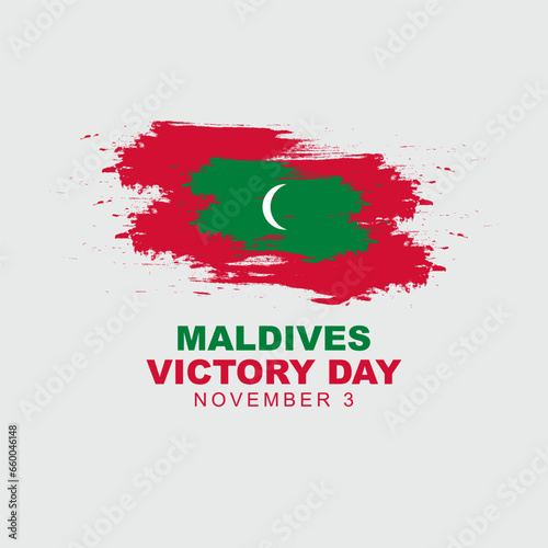 Maldives victory day is celebrated on 3 november, design poster with maldives flag. Vector illustration