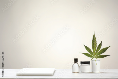 Wallpaper Mural Natural Alternative medicine and cosmetics, CBD, cannabis, hemp, marijuana leaves Torontodigital.ca