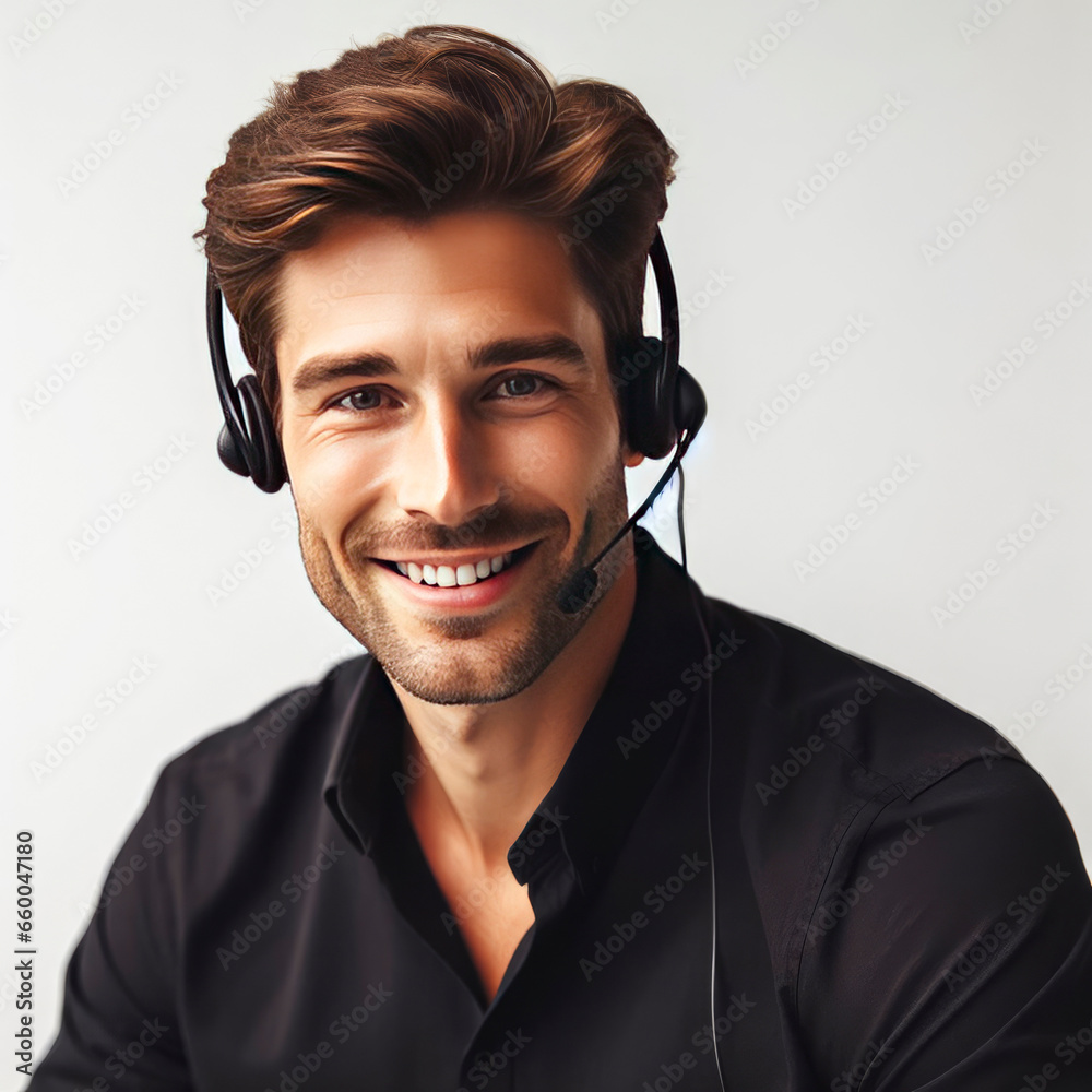 call center employee on white background. ai generative call center employee on white background. ai generative