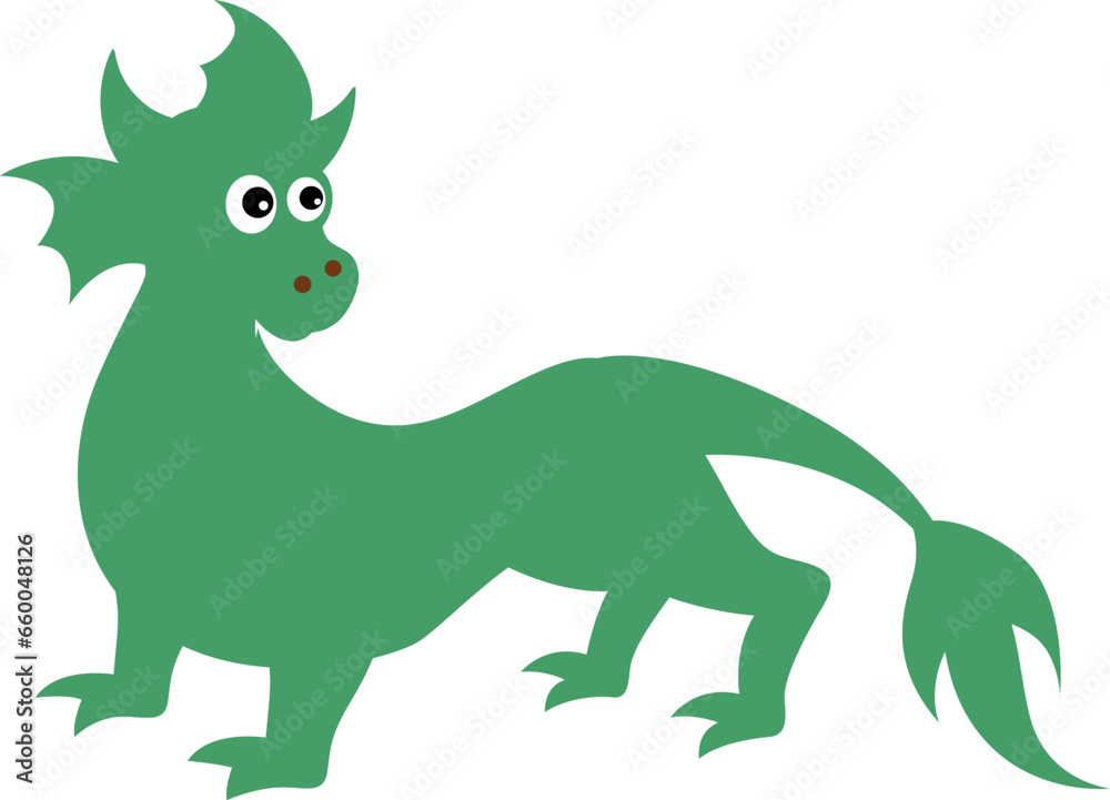 Green cartoon dragon for decoration and design. Green cartoon dragon for decoration and design.