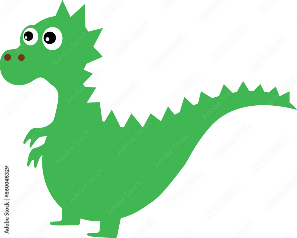 Green cartoon dragon for decoration and design. Green cartoon dragon for decoration and design.