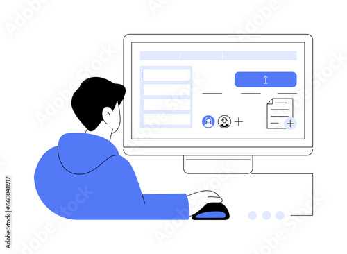 Submit work abstract concept vector illustration.