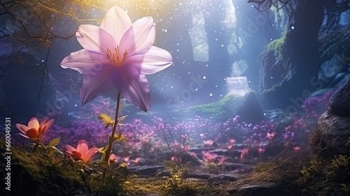 Enchanting garden scenery w...