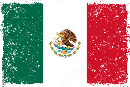 Mexico flag grunge distressed style
