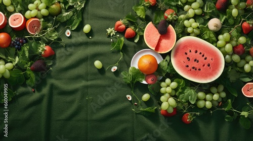 Healthy picnic with fruits ...